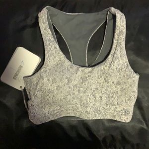 Gym Shark Charcoal Gray Textured Sports Bra